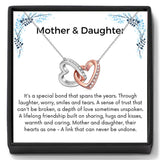Mother & Daughter Hearts As One Interlocking Hearts Necklace, Gift For Women