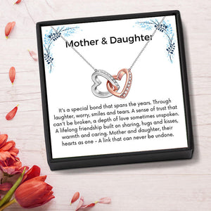 Mother & Daughter Hearts As One Interlocking Hearts Necklace, Gift For Women
