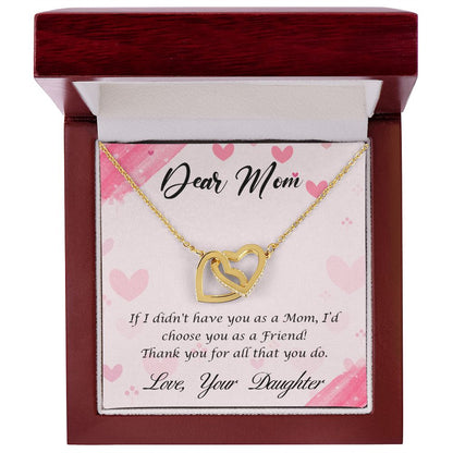 Mom From Daughter Happy Mother’s Day Interlocking Hearts Necklace