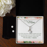 Mom  I Love You Alluring Beauty Necklace Earring Set
