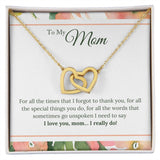 Mom I Love You Interlocking Hearts Necklace