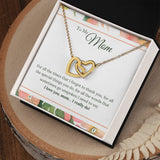 Mom I Love You Interlocking Hearts Necklace