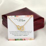Mom I Love You Interlocking Hearts Necklace