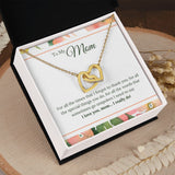 Mom I Love You Interlocking Hearts Necklace