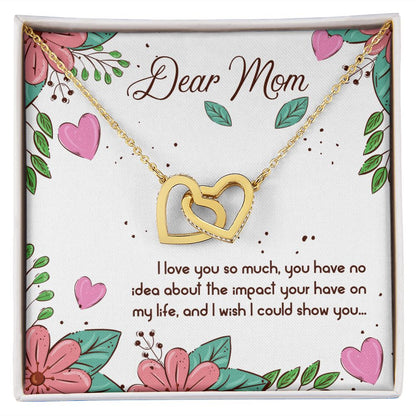 Mom I Love You So Much Interlocking Hearts Necklace
