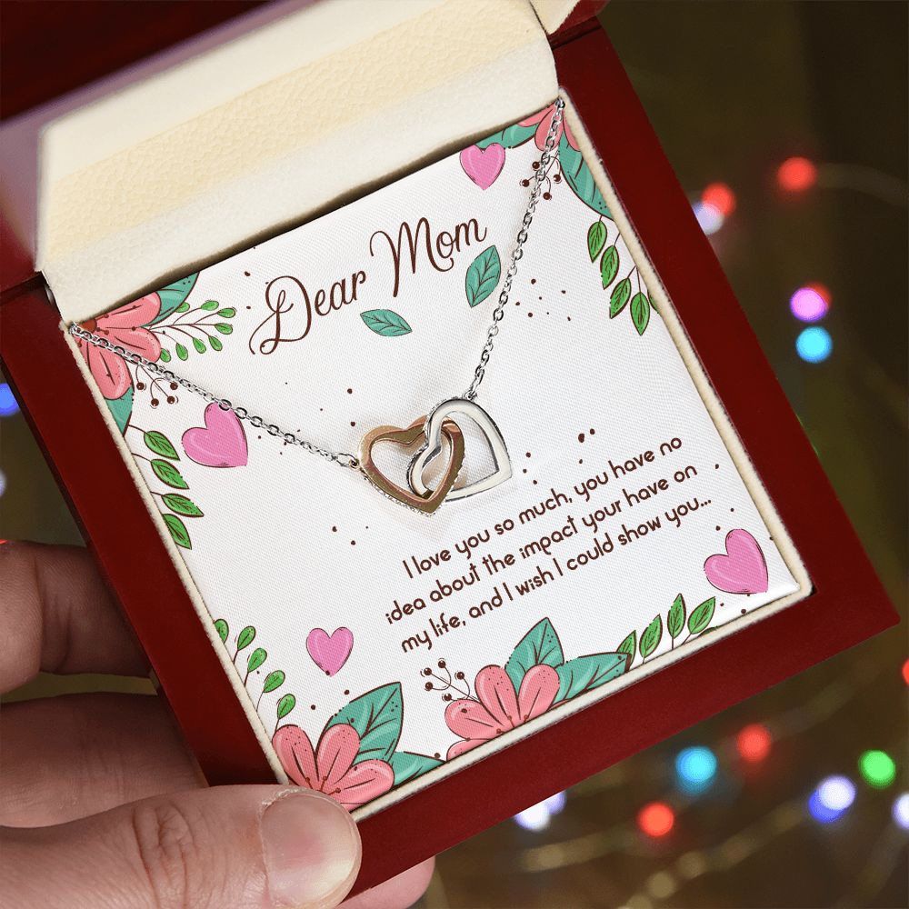 Mom I Love You So Much Interlocking Hearts Necklace