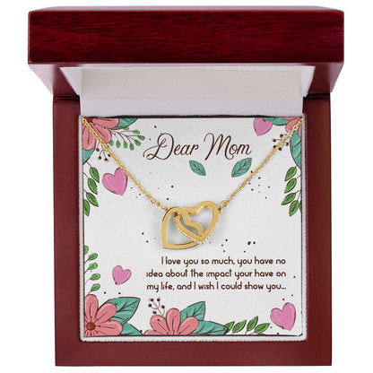 Mom I Love You So Much Interlocking Hearts Necklace