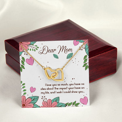 Mom I Love You So Much Interlocking Hearts Necklace