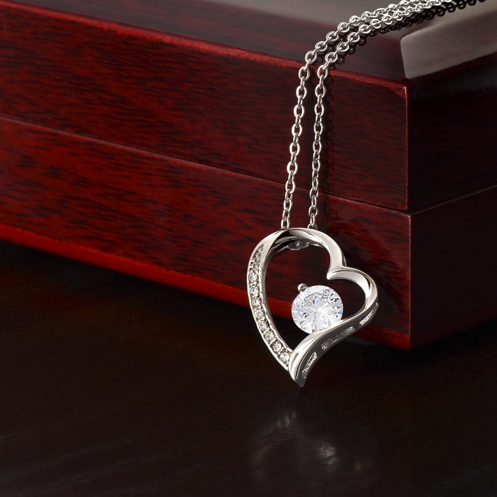 Mom Inspiration and Strength Forever Love Heart Necklace Gift In Gold or Silver