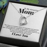 Mom Inspiration and Strength Forever Love Heart Necklace Gift In Gold or Silver