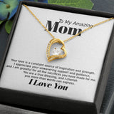 Mom Inspiration and Strength Forever Love Heart Necklace Gift In Gold or Silver