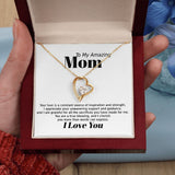Mom Inspiration and Strength Forever Love Heart Necklace Gift In Gold or Silver