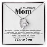 Mom Inspiration and Strength Forever Love Heart Necklace Gift In Gold or Silver