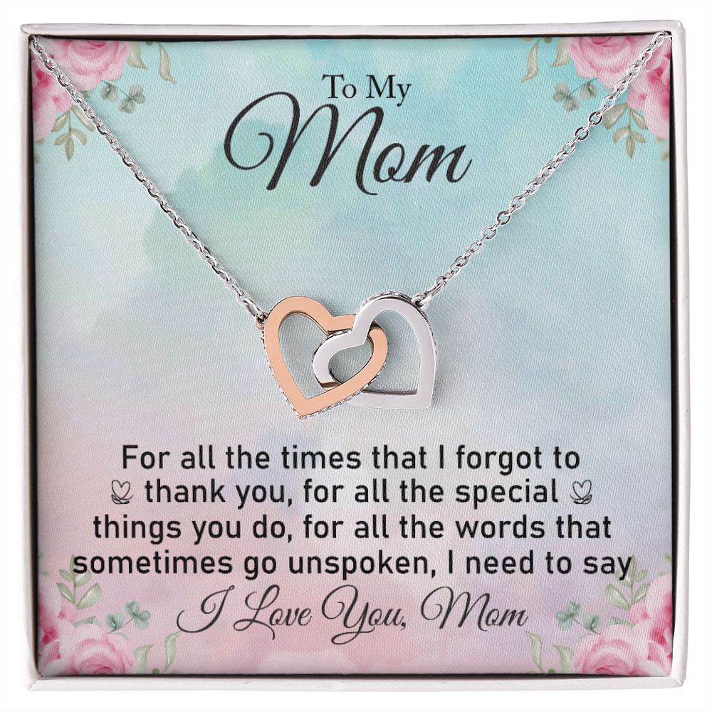 Mom  Interlocking Hearts Necklace