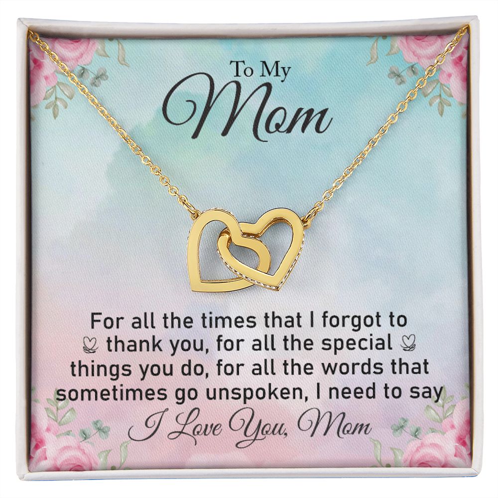 Mom  Interlocking Hearts Necklace