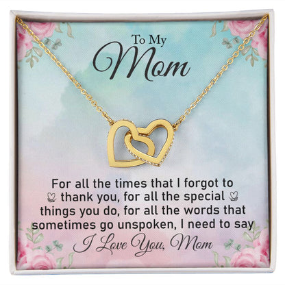 Mom  Interlocking Hearts Necklace