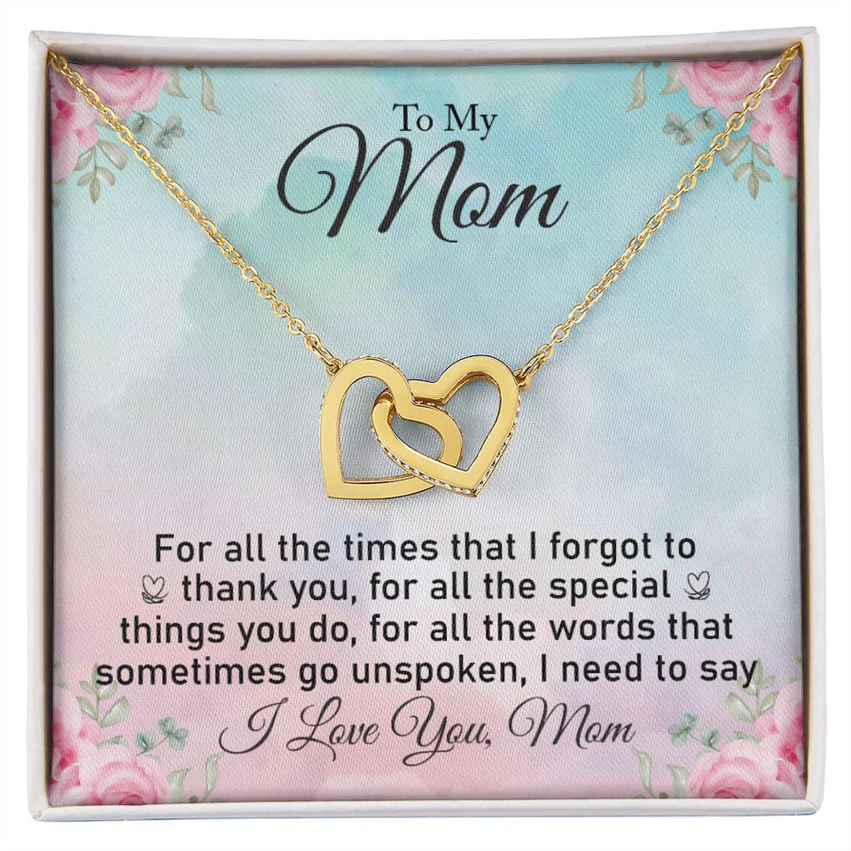 Mom  Interlocking Hearts Necklace