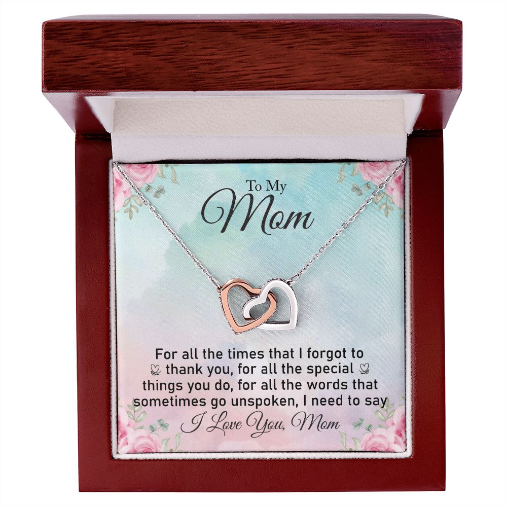 Mom  Interlocking Hearts Necklace
