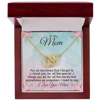 Mom  Interlocking Hearts Necklace
