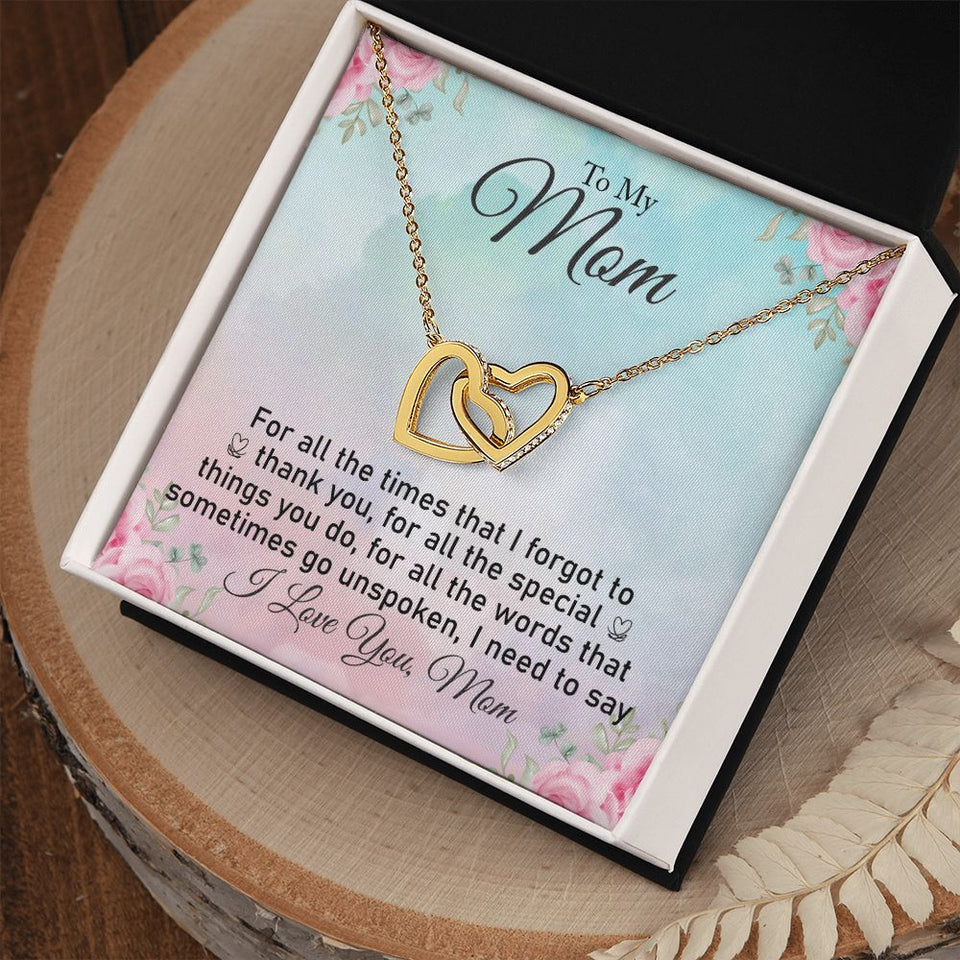 Mom  Interlocking Hearts Necklace