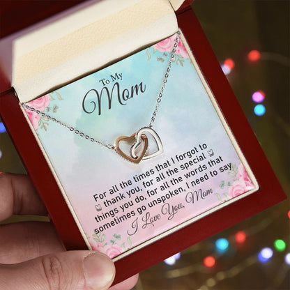 Mom  Interlocking Hearts Necklace