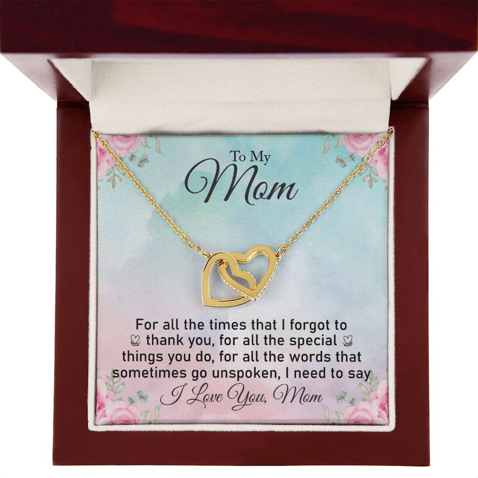 Mom  Interlocking Hearts Necklace