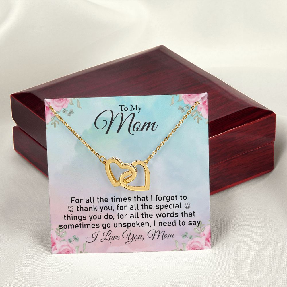 Mom  Interlocking Hearts Necklace