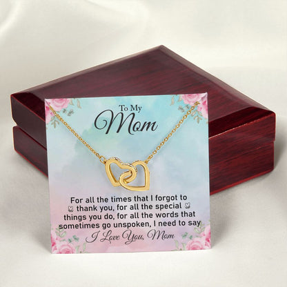 Mom  Interlocking Hearts Necklace