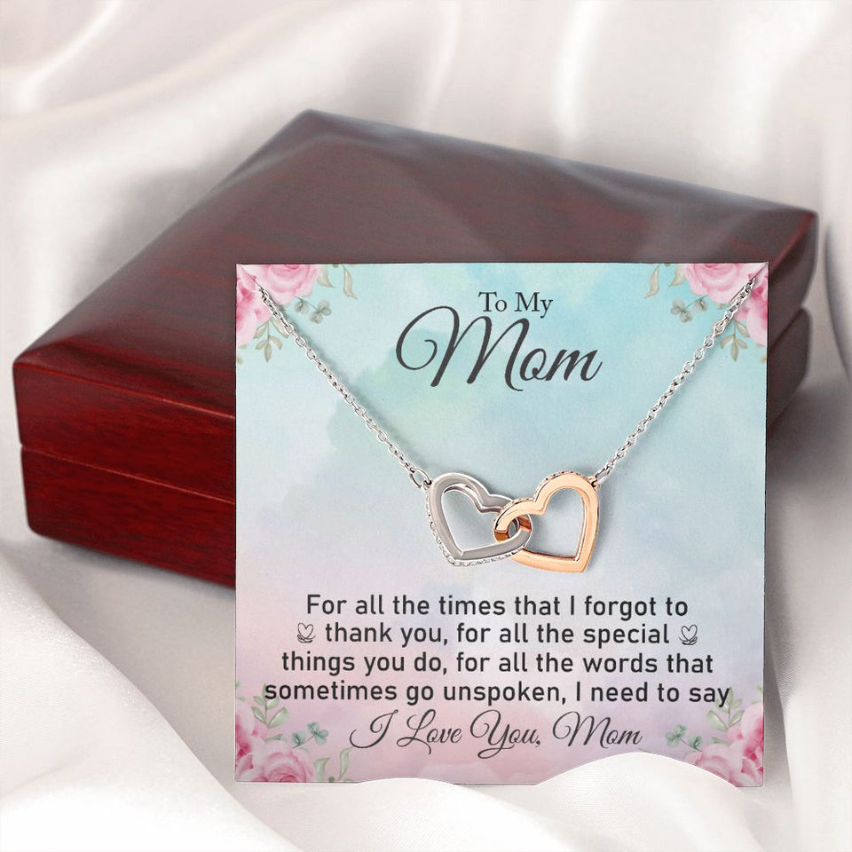 Mom  Interlocking Hearts Necklace