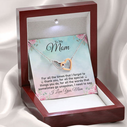 Mom  Interlocking Hearts Necklace