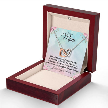 Mom  Interlocking Hearts Necklace