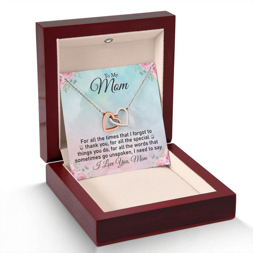 Mom  Interlocking Hearts Necklace