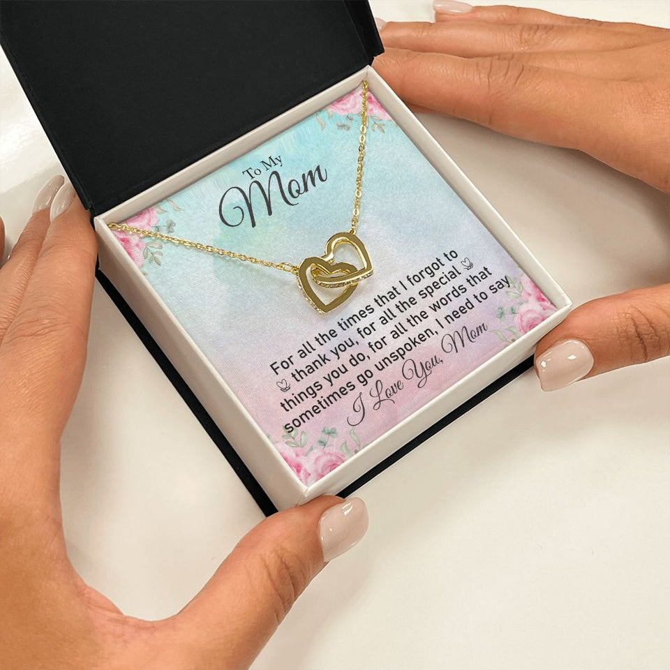 Mom  Interlocking Hearts Necklace