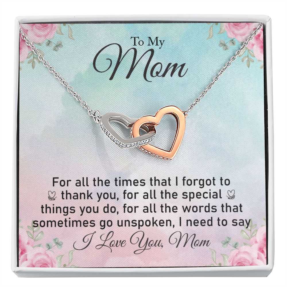 Mom  Interlocking Hearts Necklace