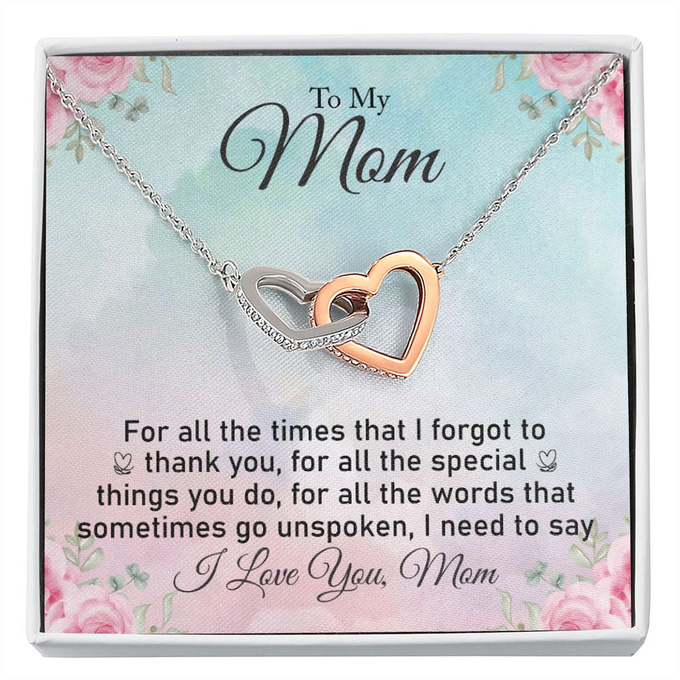 Mom  Interlocking Hearts Necklace
