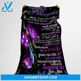 Mom Letter Butterfly to Daughter Fleece Blanket Gift for Daughter