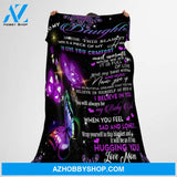 Mom Letter Butterfly to Daughter Fleece Blanket Gift for Daughter