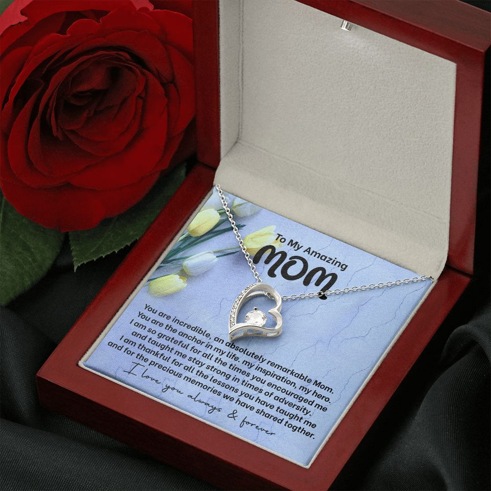 Mom My Anchor Forever Love Heart Necklace