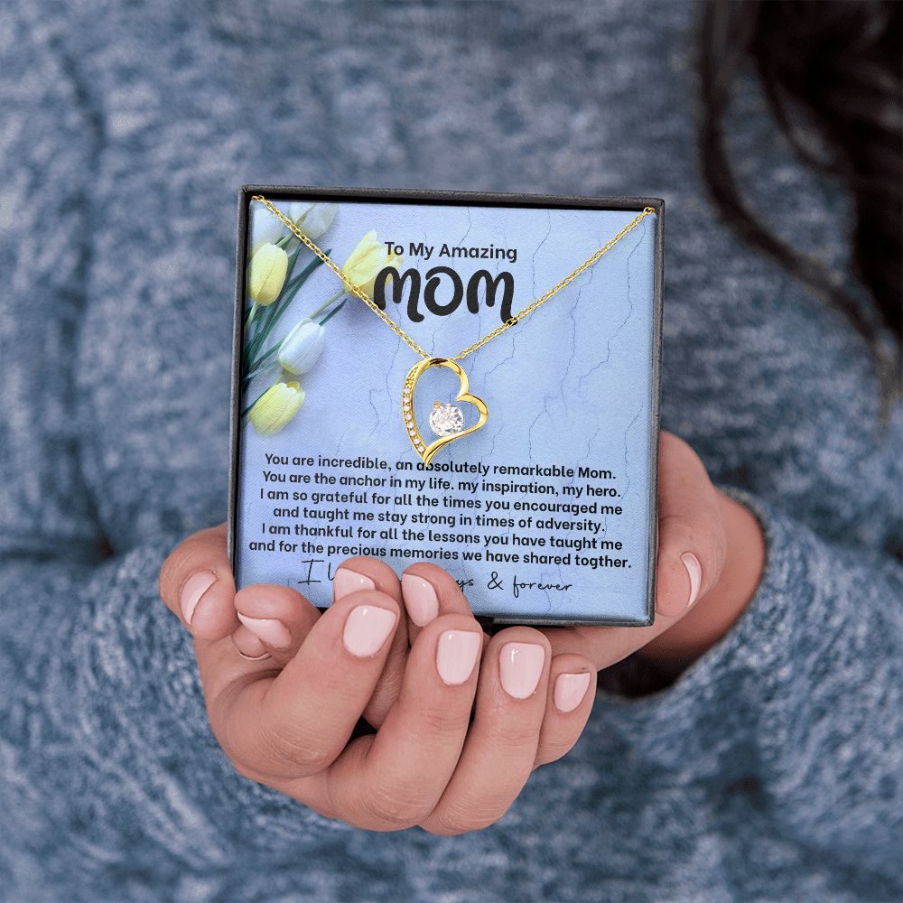 Mom My Anchor Forever Love Heart Necklace