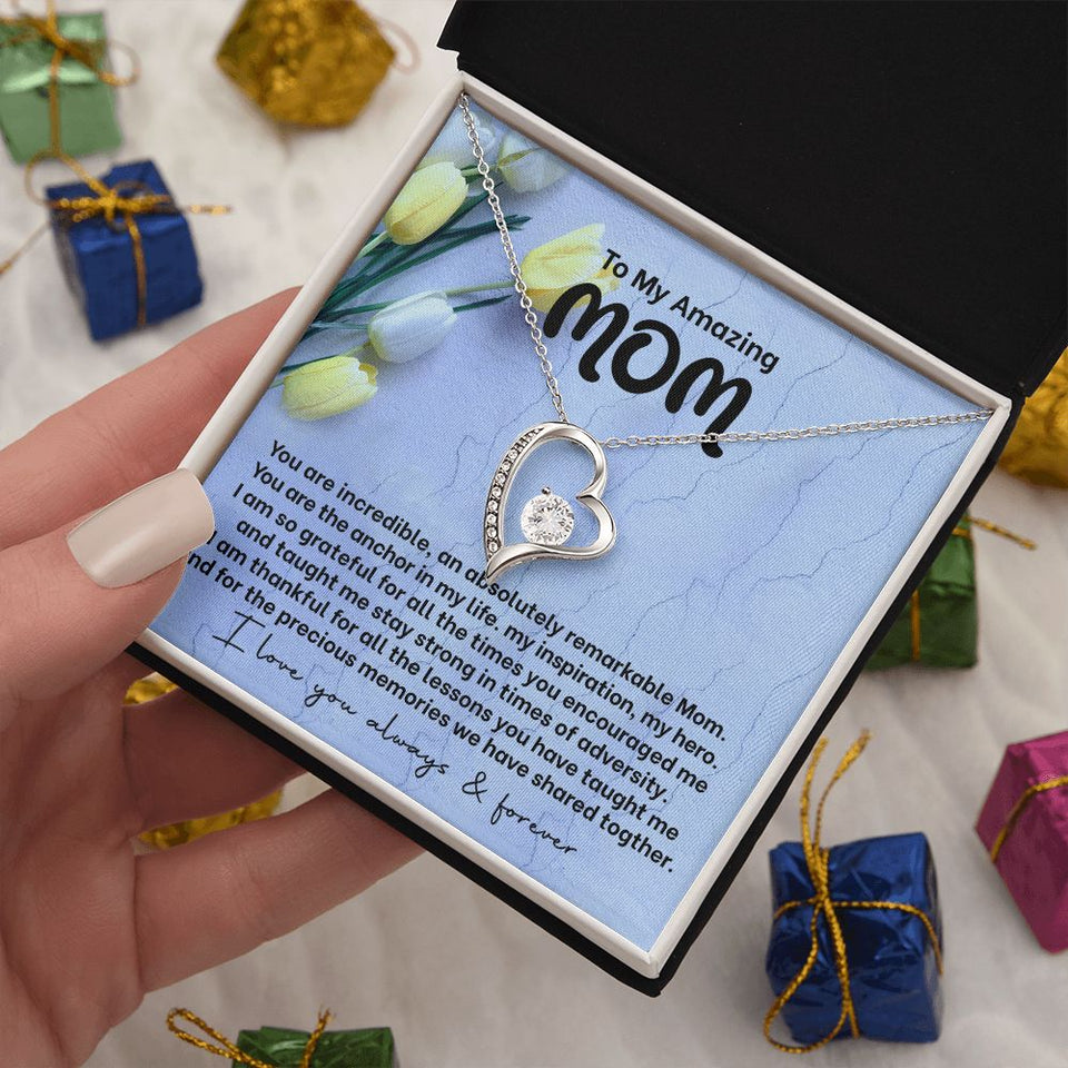 Mom My Anchor Forever Love Heart Necklace