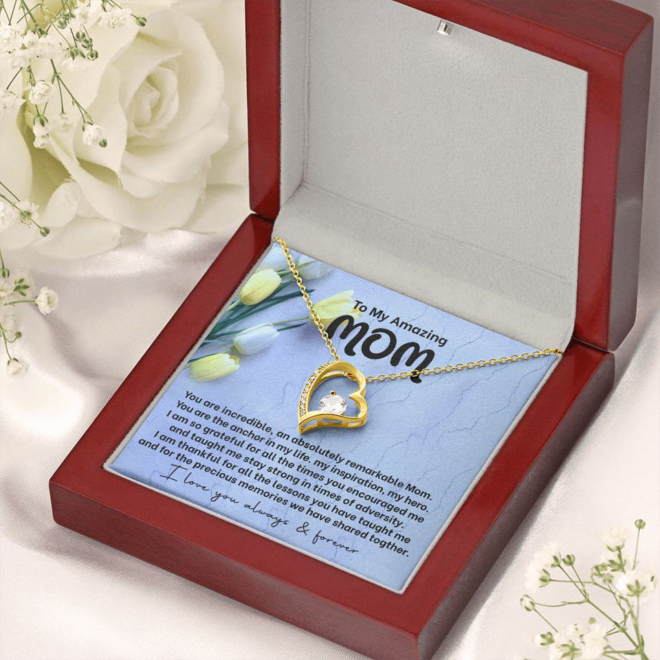 Mom My Anchor Forever Love Heart Necklace