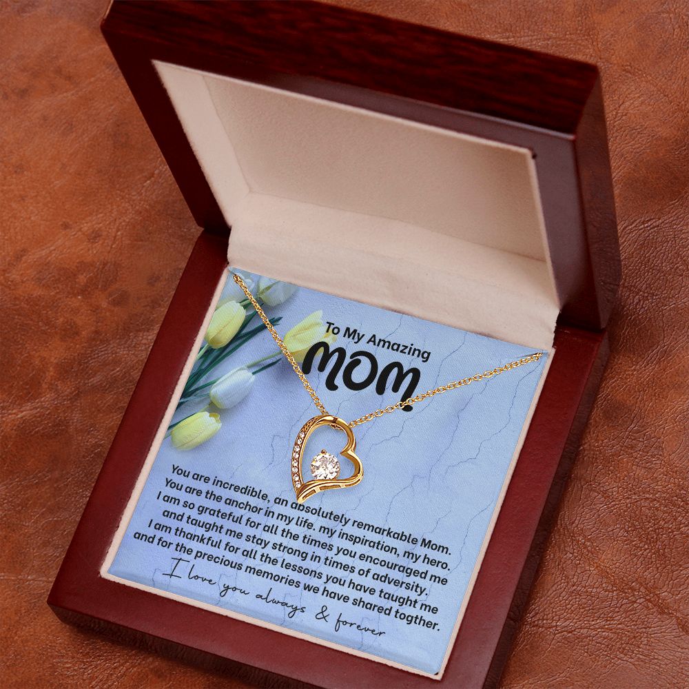 Mom My Anchor Forever Love Heart Necklace