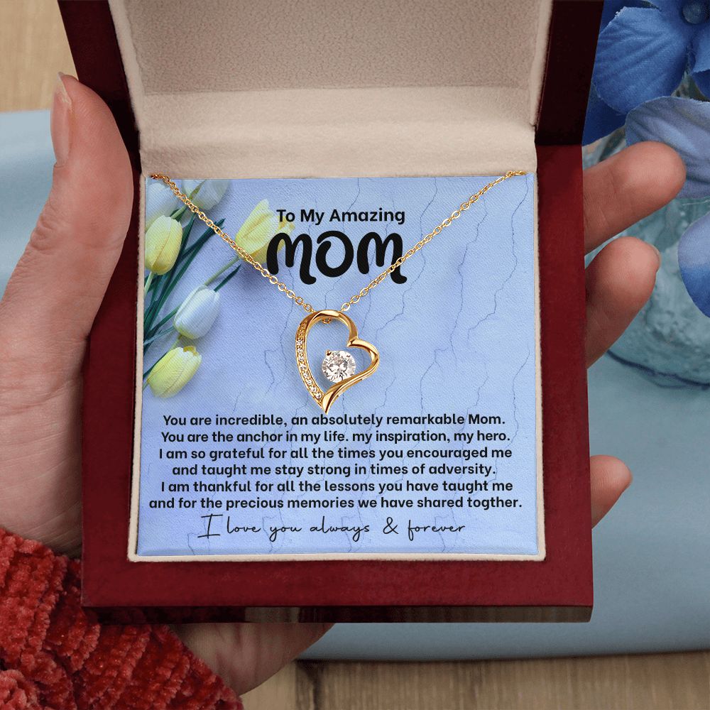 Mom My Anchor Forever Love Heart Necklace