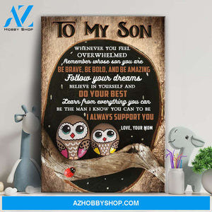 Mom my son - Owl mom and son - Believe in yourself and do your best - Family Portrait Canvas Prints, Wall Art