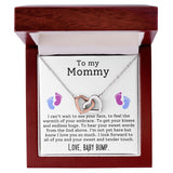 Mom To Be Pregnancy Baby Feet - Interlocking Hearts Necklace