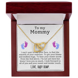 Mom To Be Pregnancy Baby Feet - Interlocking Hearts Necklace