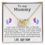 Mom To Be Pregnancy Baby Feet - Interlocking Hearts Necklace