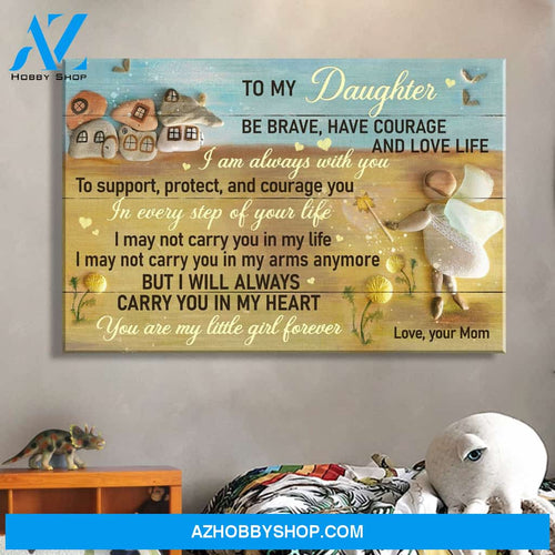 Mom to daughter - Angel blessing - You are my little girl forever - Family Landscape Canvas Prints, Wall Art