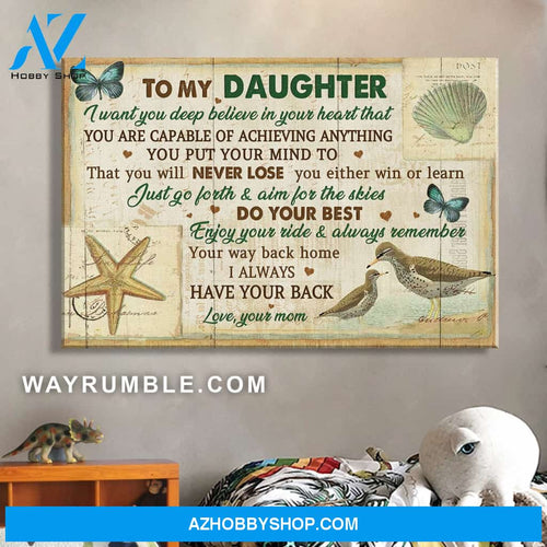 Mom to daughter - At the beach - I always have your back - Landscape Canvas Prints, Wall Art