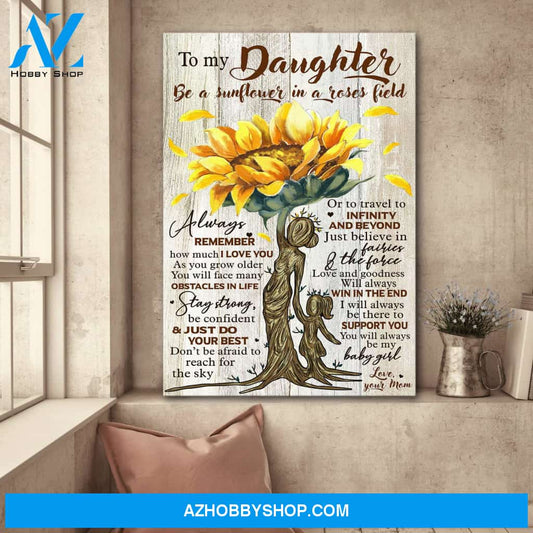 Mom to daughter - Be a sunflower in a roses field 2 - Family Portrait Canvas Prints, Wall Art